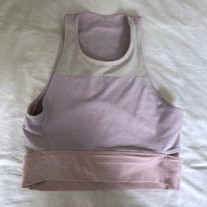 Outdoor Voices Tri-Tone Slashback Crop Top Bra